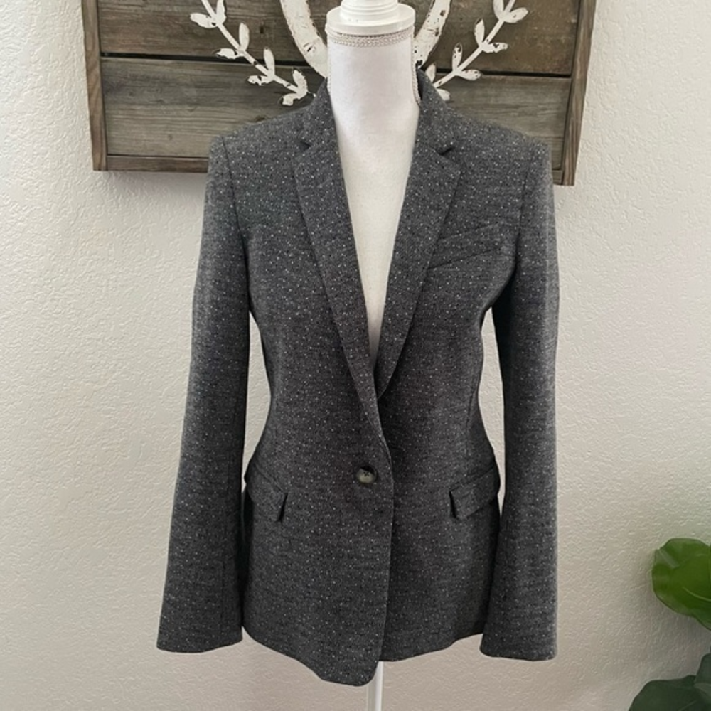 Theory Dancey K gray lined blazer jacket career ladies size 8